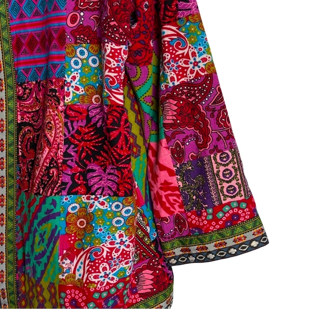 Vintage-Style Boho Patchwork Cardigan Blazer – Vibrant Ethnic Print - Picture 8 of 10